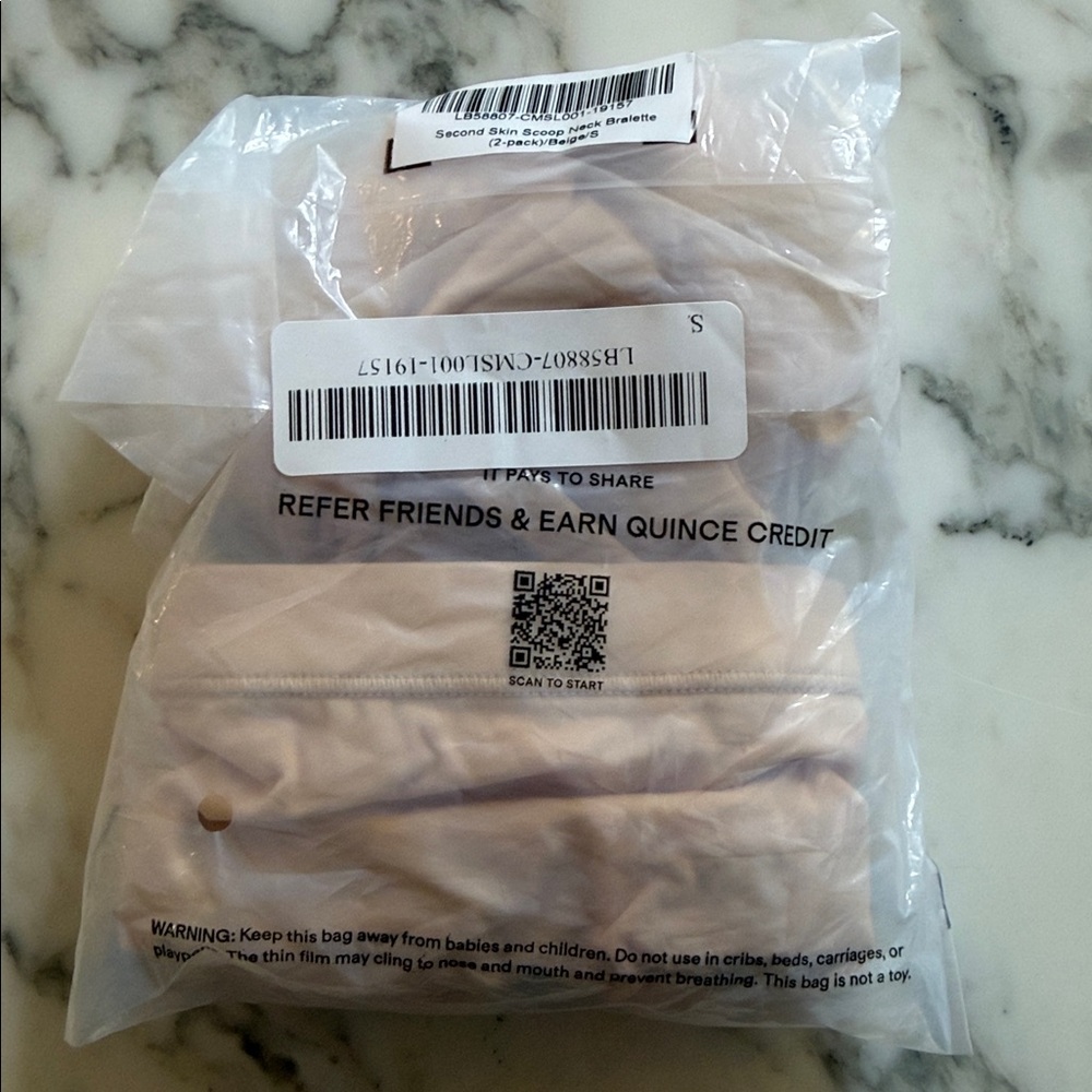 New Quince Beige Light Nude Second Skin Scoop Neck Bralette (2-Pack) Sz S - Picture 6 of 7